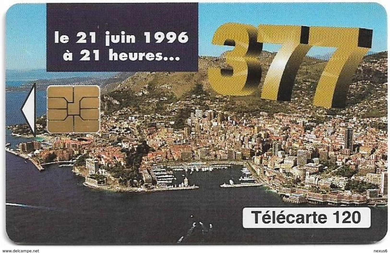 Monaco - MF42 - 377, Changement Numérotation - Cn. A Xxxxx467 - 06.1996, Solaic Afnor, 120Units, 100.000ex, Used - Monaco