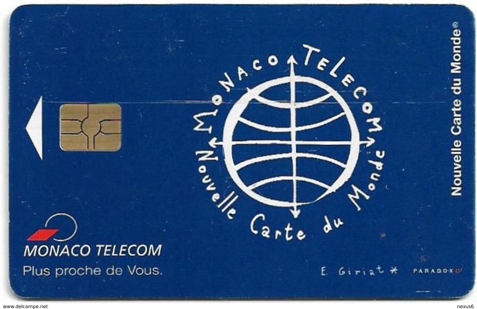 Monaco - Monaco - MF53 - Nouvelle Carte Du Monde (blue) - Gem5 Red, 10.1996, 50Units, 50.000ex, RECHARGEABLE CARD, Used - Mónaco