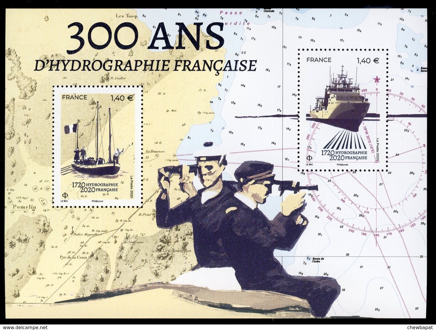 France 2020 - Neuf - Y&T N° F5398 - Feuillet 300 Ans D'hydrographie Française - Scanné Recto Verso - Nuovi