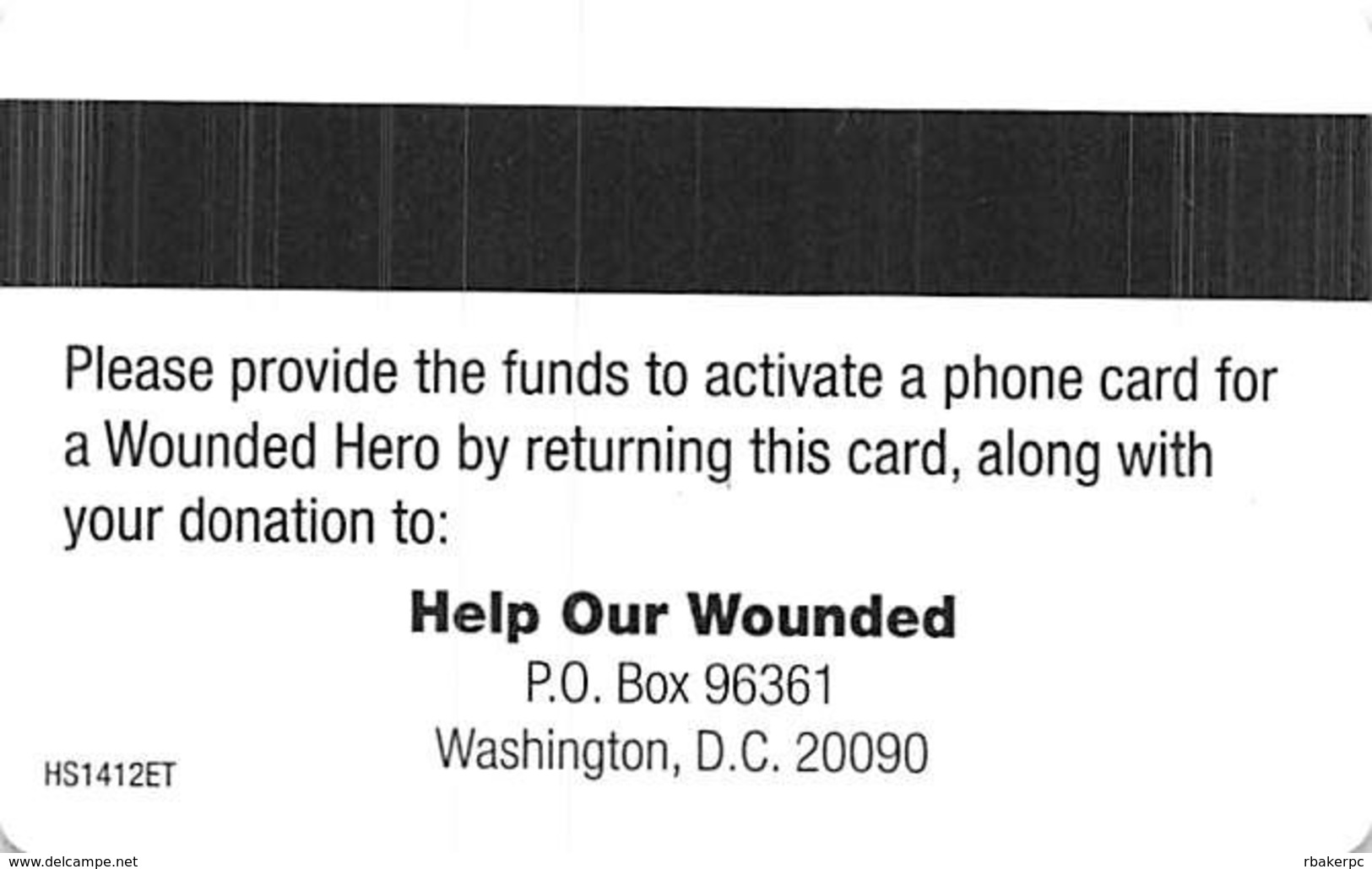 US Armed Services Emergency Phone Card - Armée