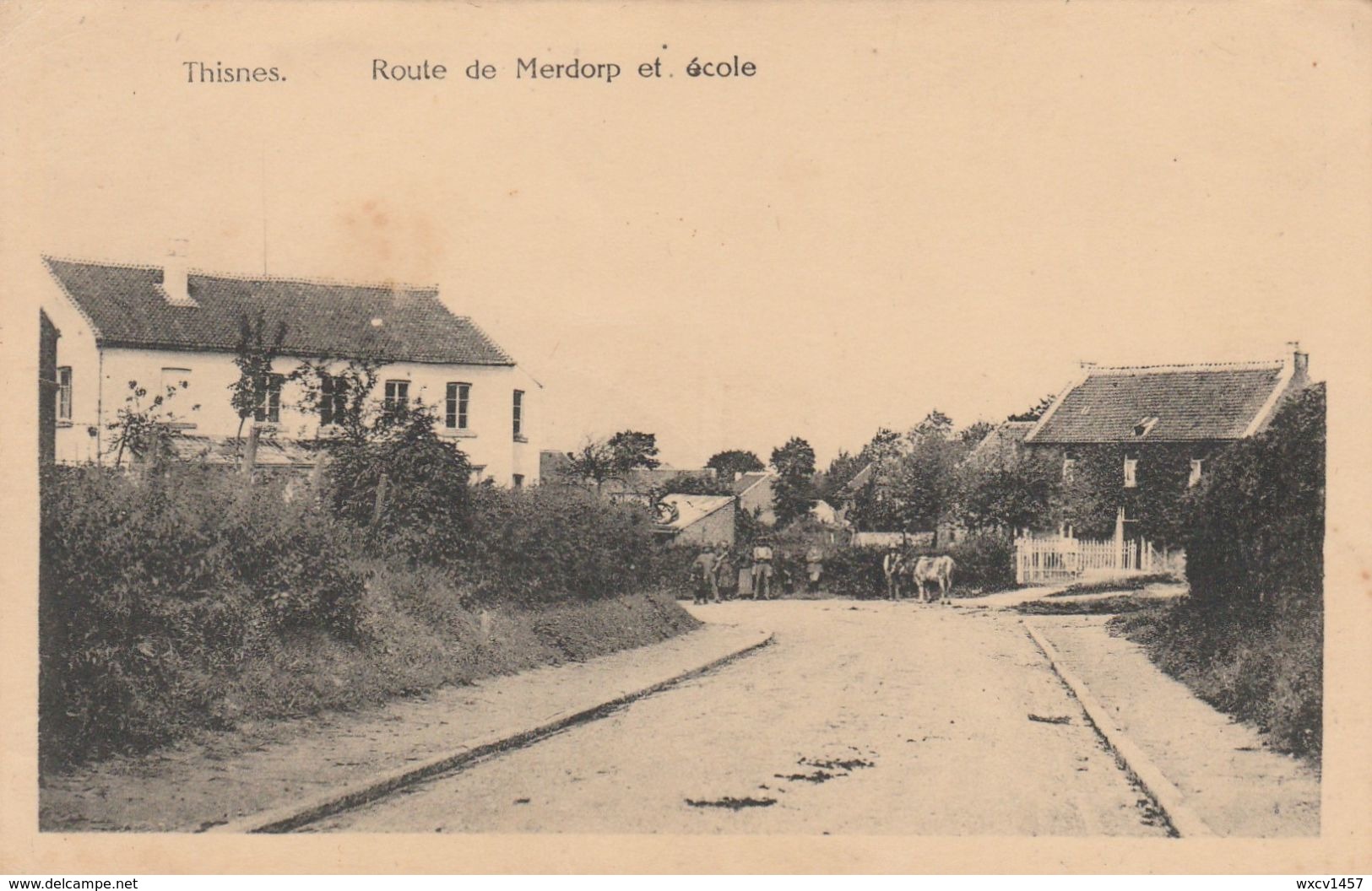 Thisnes , ( Hannut ) , Route De Merdorp Et école - Hannut