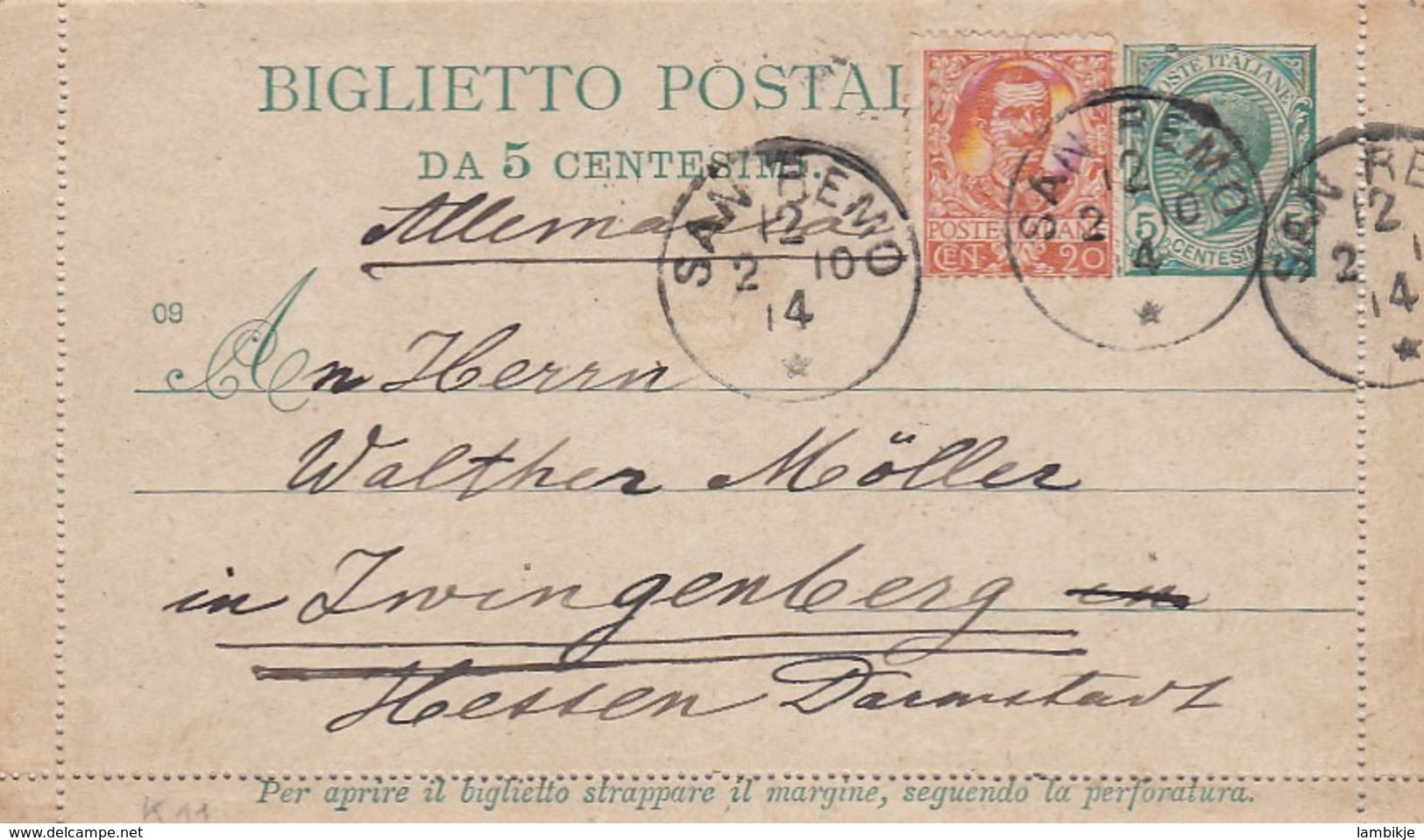 Italy Lettercard 1914 - Marcofilie