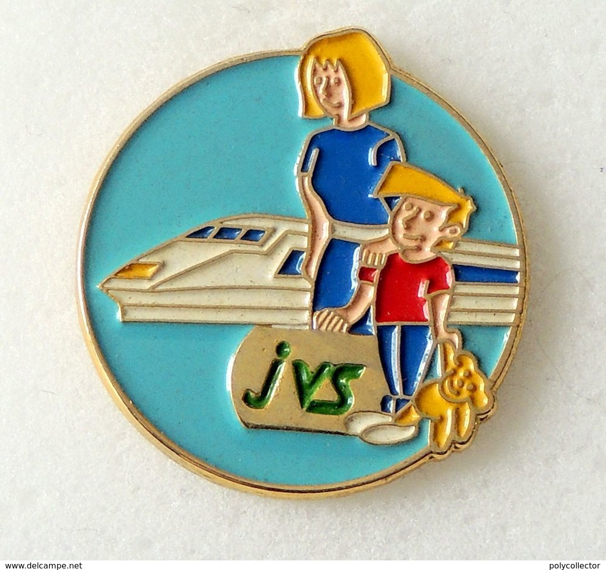 Pin's SNCF Train TGV JVS Peint Cloisonné Fabricant Inconnu * - TGV