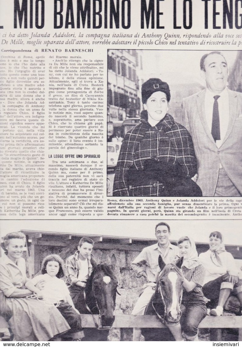 (pagine-pages)ANTHONY QUINN   Gente1964/17. - Other & Unclassified