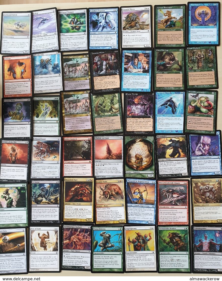 Accumulation of hundreds of MTG cards from different series, interesting opportunity starting at 0.99 Euro! See scans!