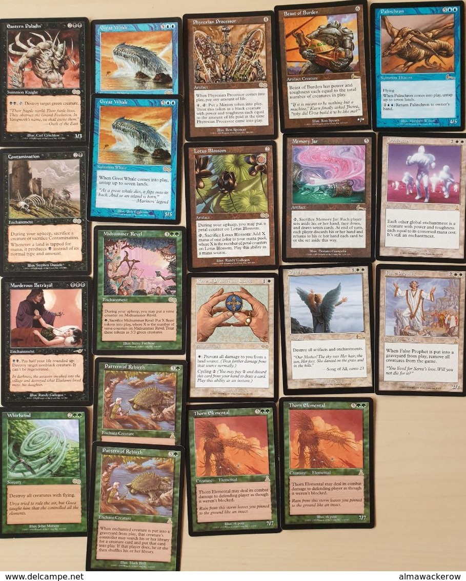 Accumulation of hundreds of MTG cards from different series, interesting opportunity starting at 0.99 Euro! See scans!