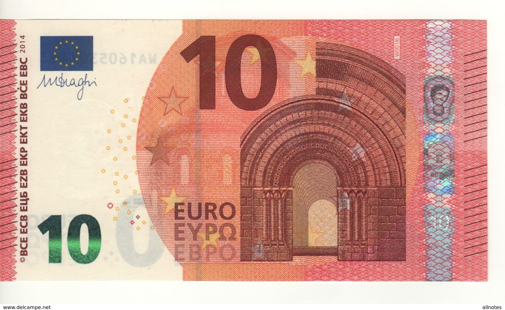 10 EURO  "Germany "  DRAGHI    W 001 I6      WA1605307483  /  FDS - UNC - 10 Euro