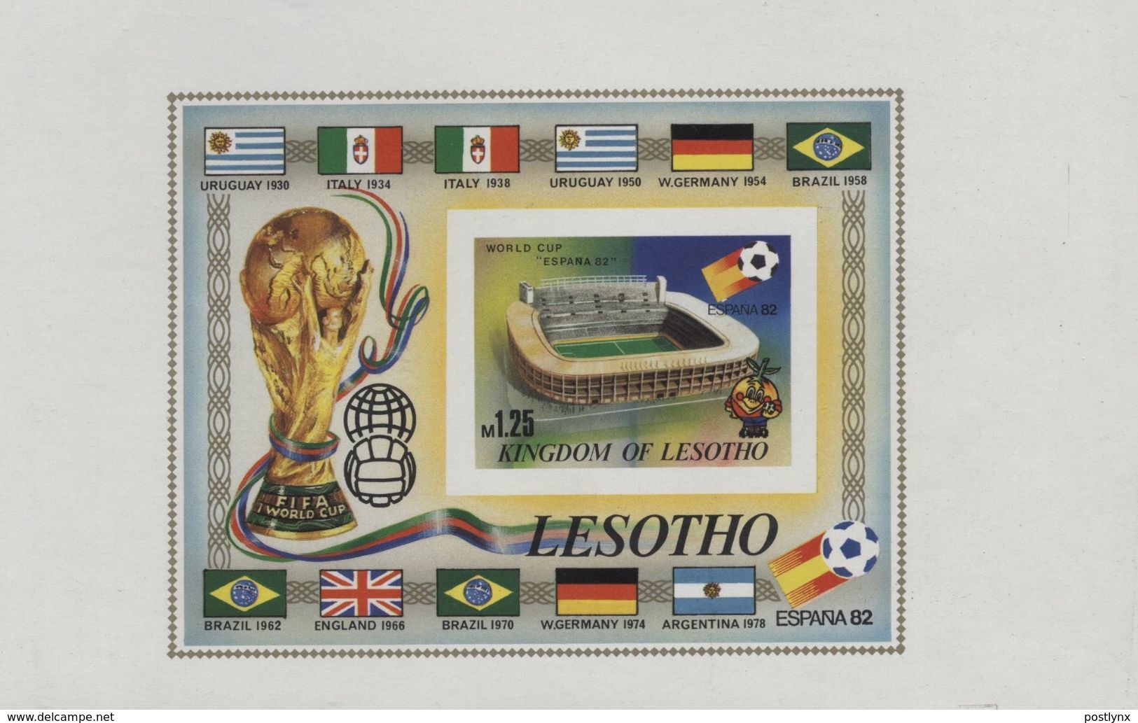 LESOTHO 1982 World Cup Football Spain España PROOF SHEET - Lesotho (1966-...)