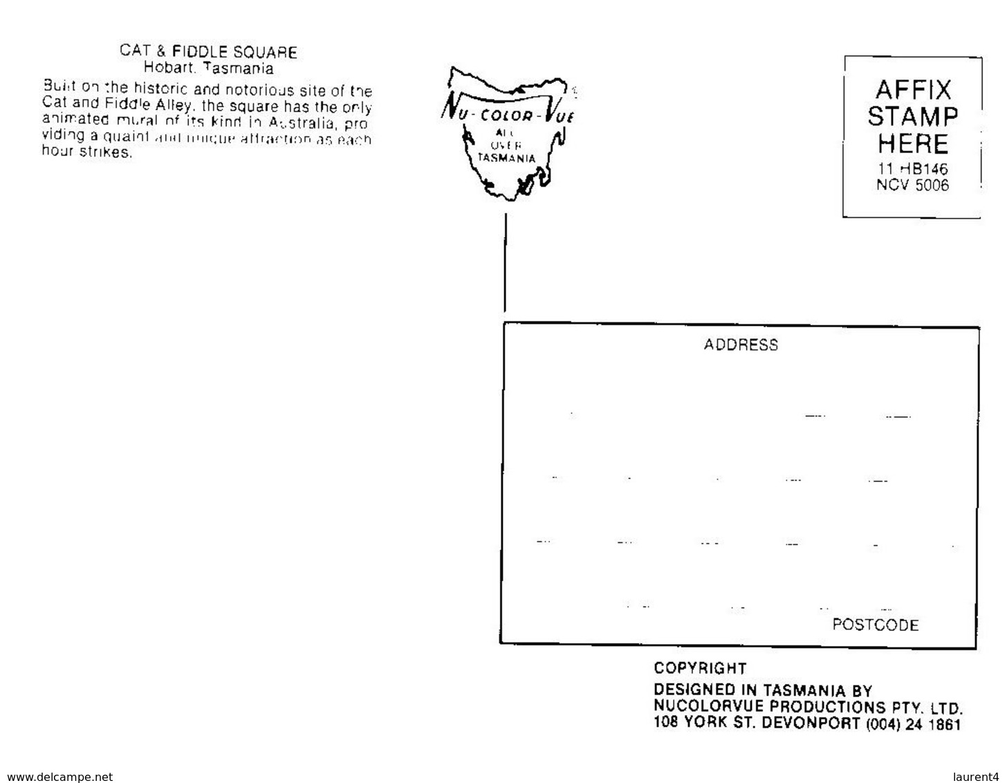 (B 6) Australia - TAS - Hobart Cat & Fiddle Square - Hobart