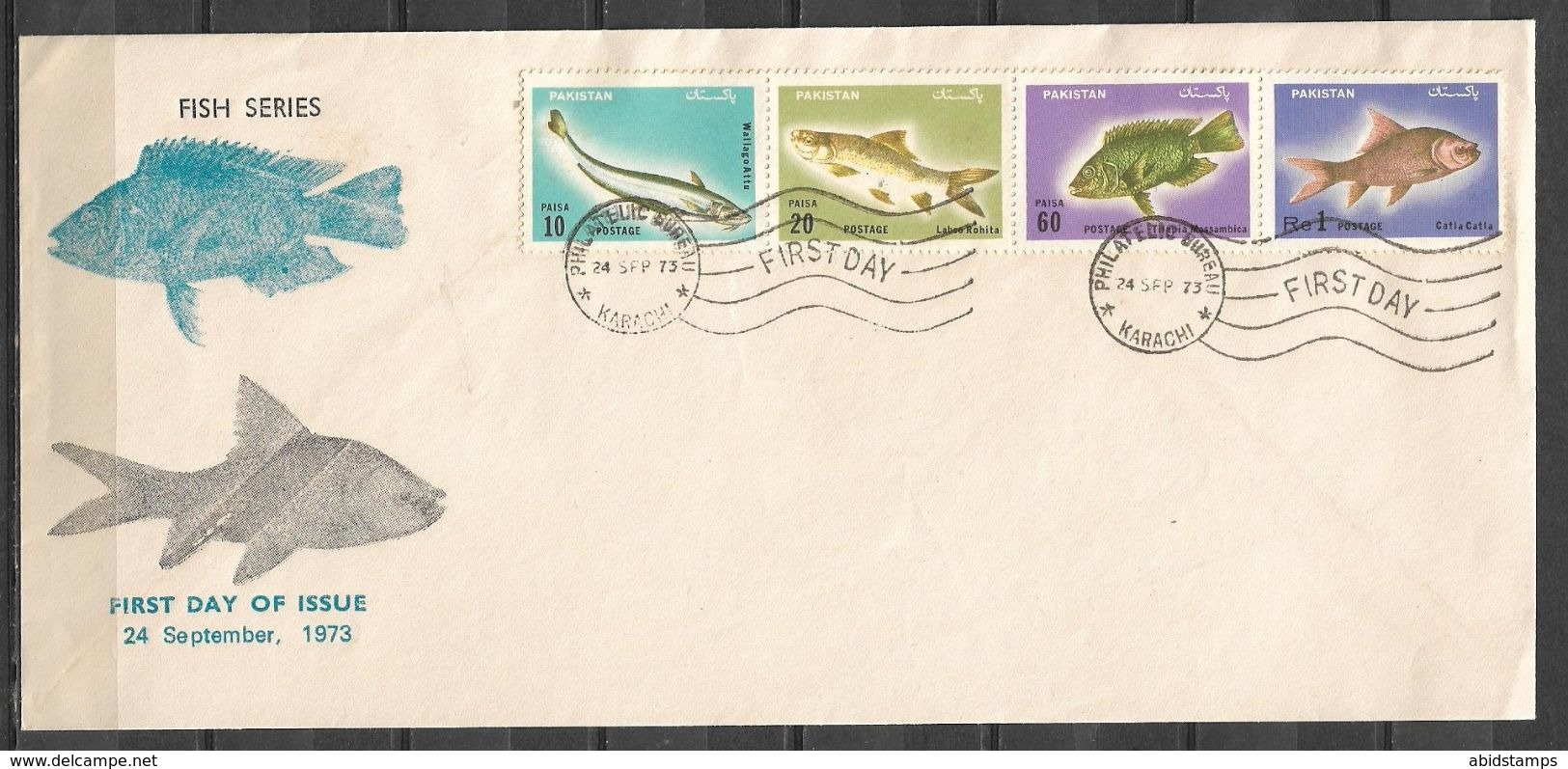 PAKISTAN FDC 1973 FISHES OF PAKISTAN - Pakistan