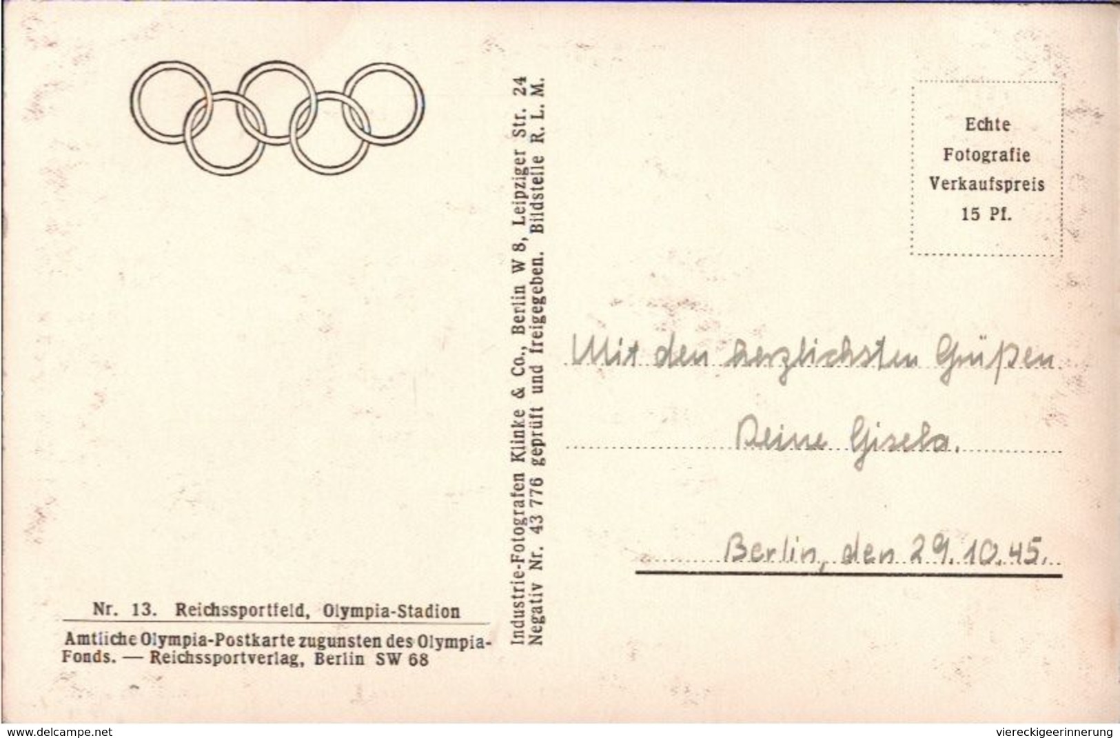 ! Alte Ansichtskarte Berlin, Olympia Stadion, Olymic Games Stadium, Luftbild Klinke & Co. - Olympische Spelen