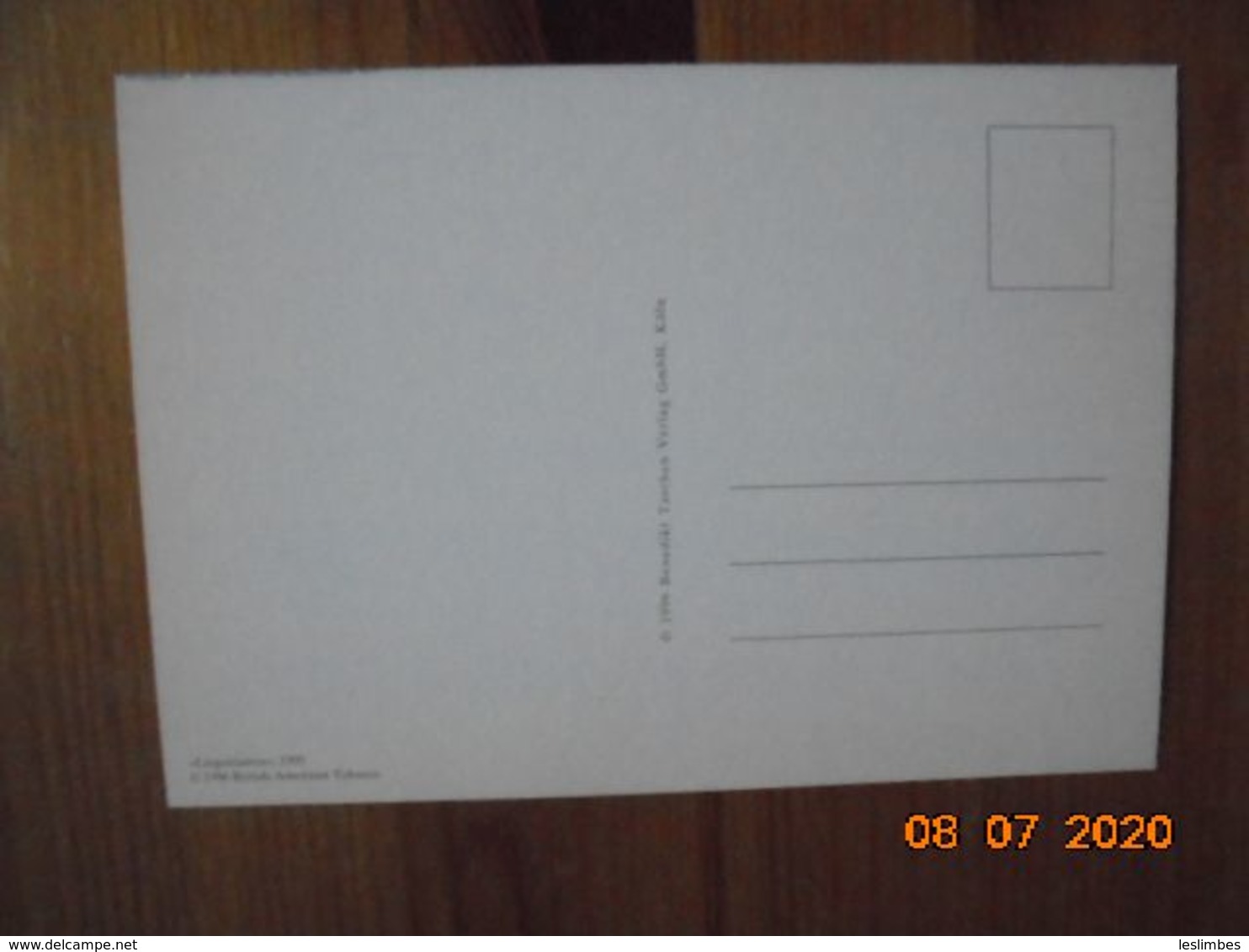 Carte Postale Publicitaire Allemand (Taschen 1996) 16,3 X 11,4 Cm - Lucky Strike. Sonst Nichts. Liegenlassen 1995 - Objets Publicitaires