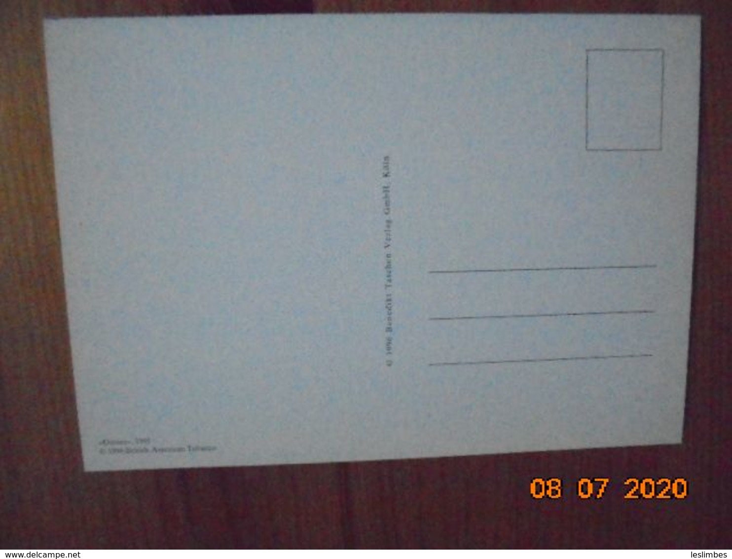 Carte Postale Publicitaire Allemand (Taschen 1996) 16,3 X 11,4 Cm - Lucky Strike. Sonst Nichts. Dinner 1995 - Werbeartikel