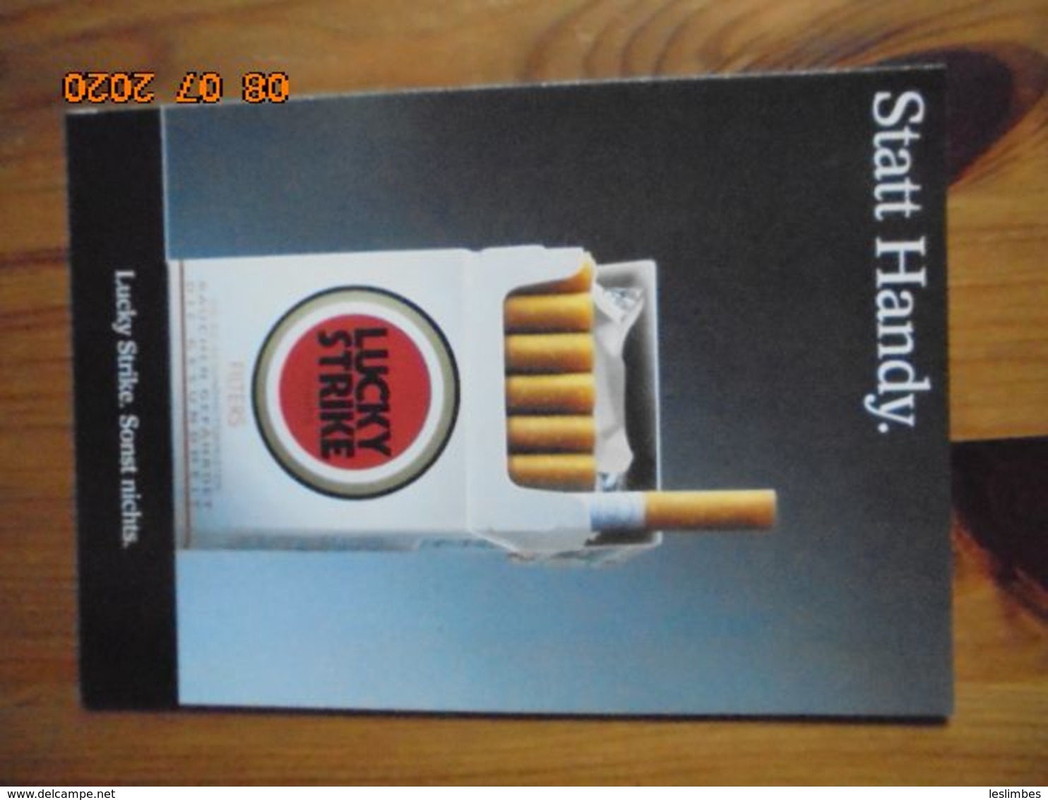 Carte Postale Publicitaire Allemand (Taschen 1996) 16,3 X 11,4 Cm - Lucky Strike. Sonst Nichts. Handy 1994 - Objets Publicitaires