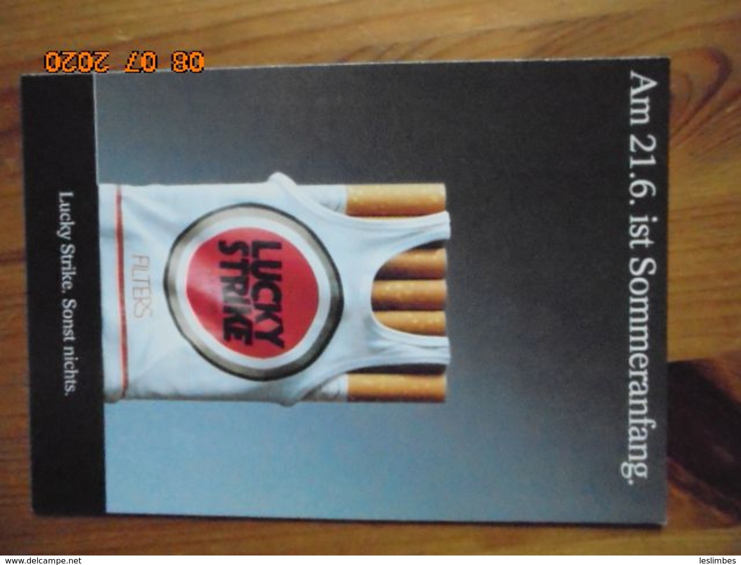 Carte Postale Publicitaire Allemand (Taschen 1996) 16,3 X 11,4 Cm. Lucky Strike. Sonst Nichts. "Sommeranfang" 1991 - Objets Publicitaires