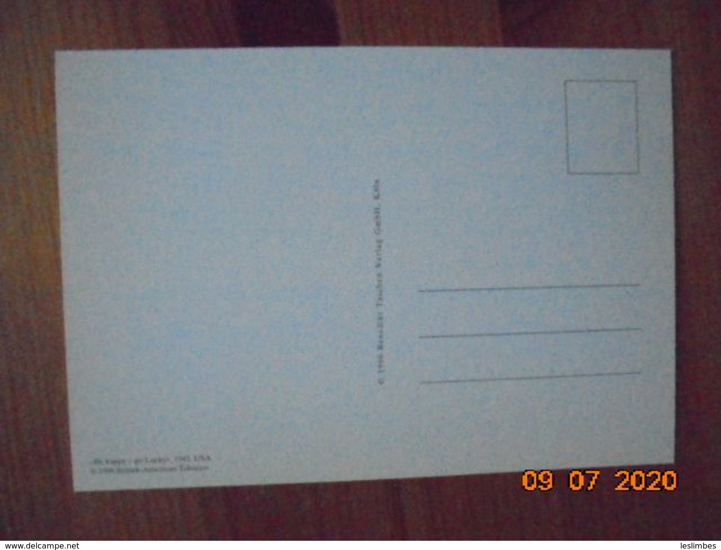 Carte Postale Publicitaire USA (Taschen 1996) Reproduction 16,3 X 11,4 Cm. Lucky Strike. "Be Happy - Go Lucky" 1943 - Objets Publicitaires