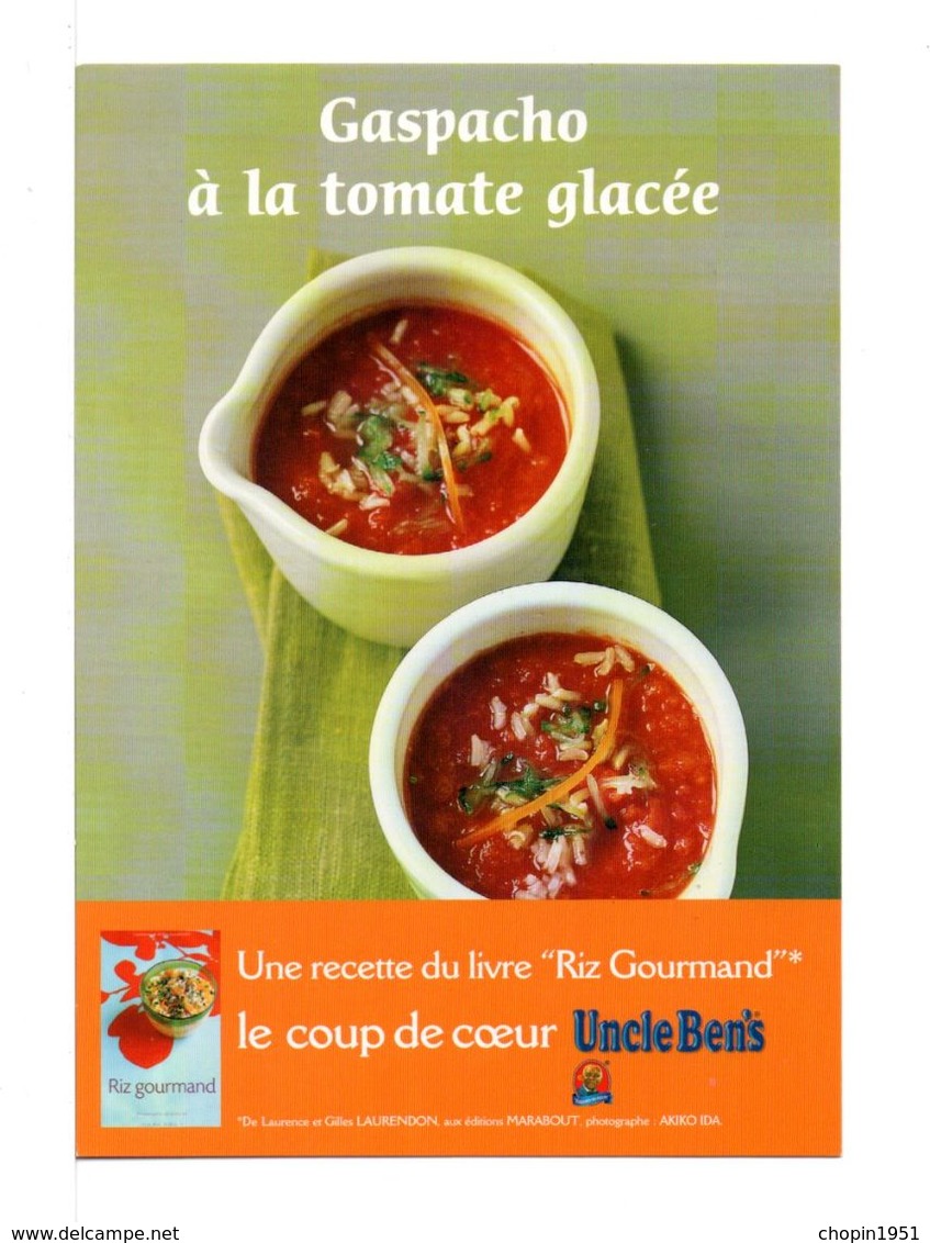 CPM PUBLICITAIRE -  UNCLE BEN'S - GASPACHO - Recettes (cuisine)