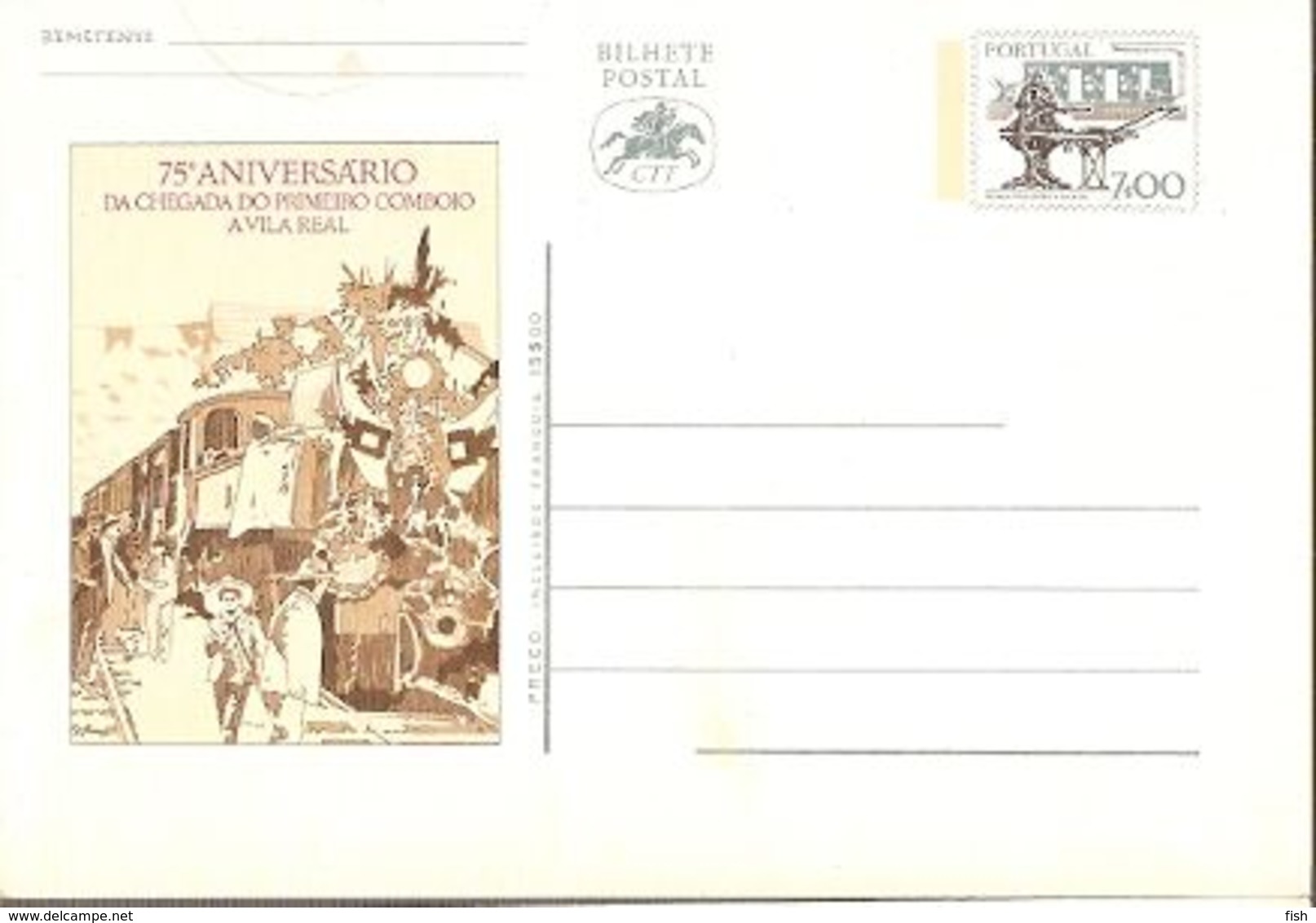 Portugal ** & Postal Stationary, 75 Anniversary Of The Vila Real Train's Arrival (57557) - Vila Real
