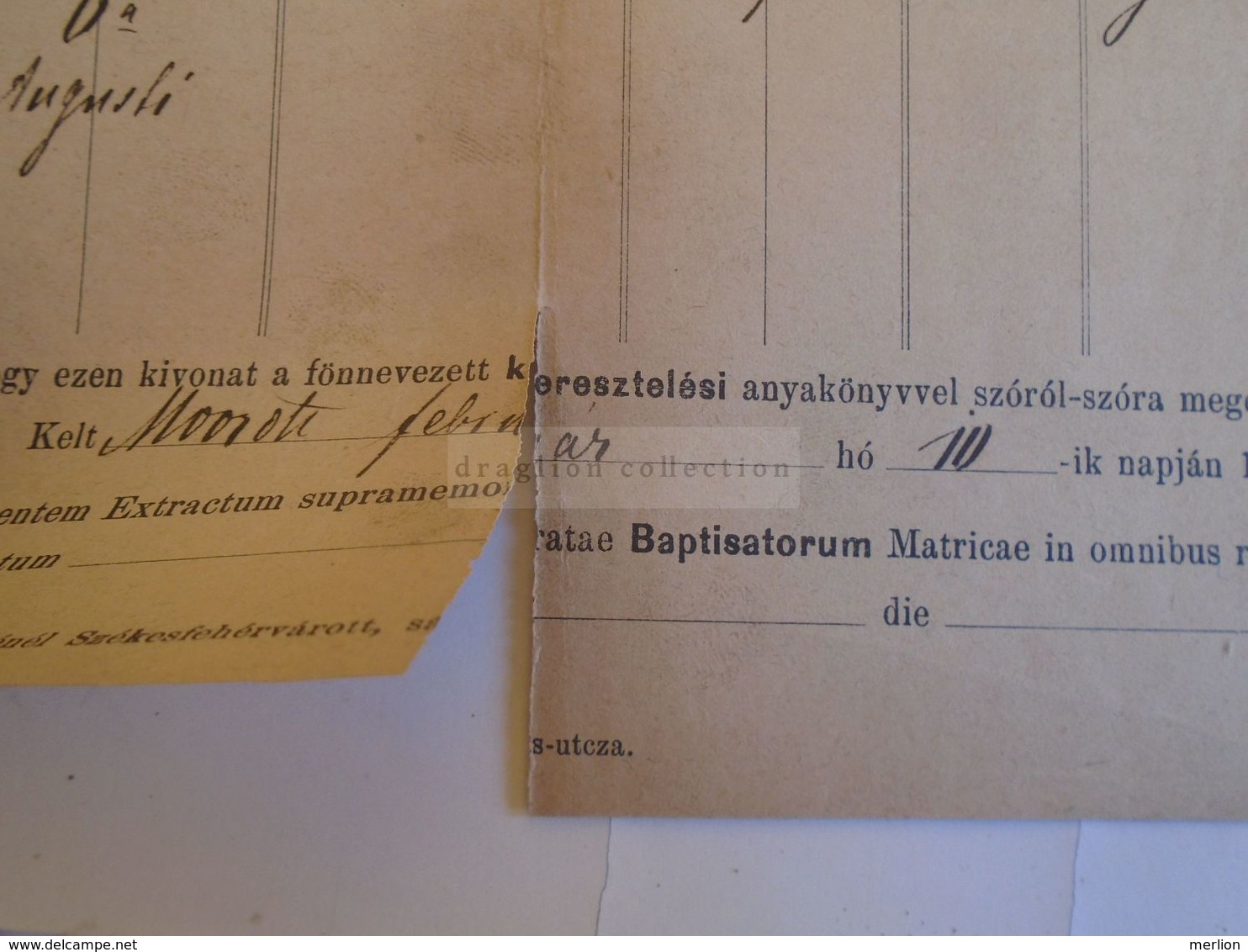 D172608  Old Document - Hungary MÓR MOOR Maria GABNCZ? -Tanninger Nándor Plébános   1882 - Nascita & Battesimo