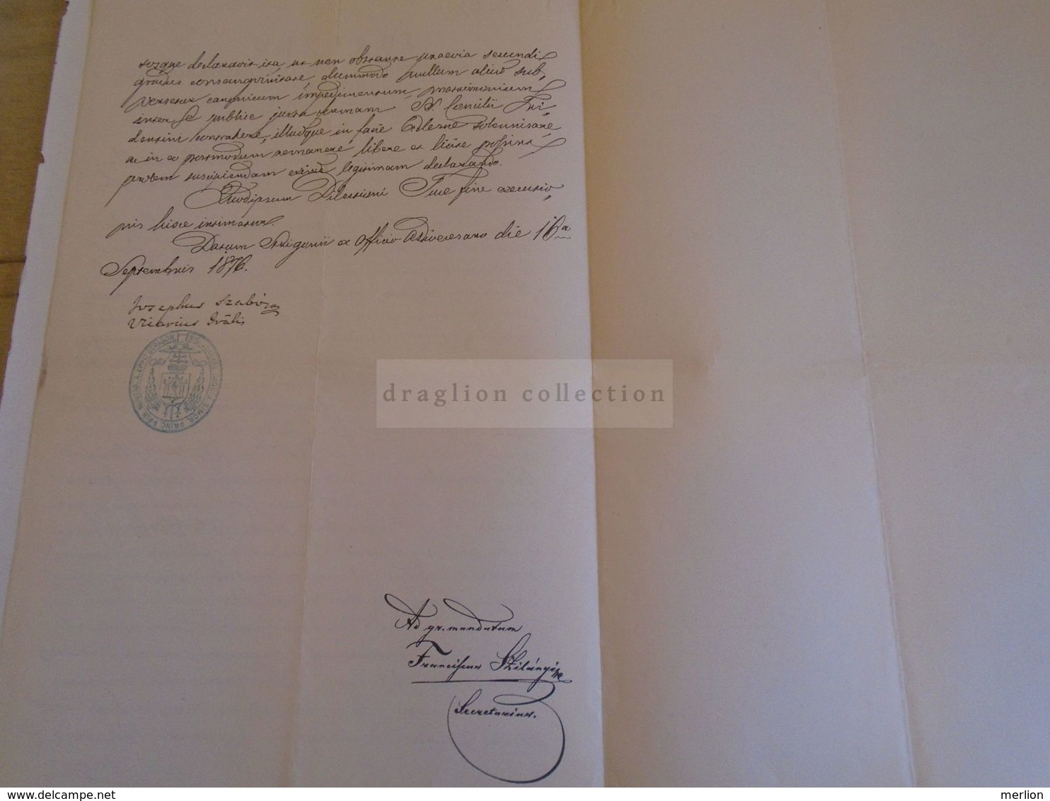 D172612  Old Document - Hungary Esztergom Strigonii - Joannes Simor Primas Priceps - Letter To Simon KLEMPA 1876 - Nacimiento & Bautizo