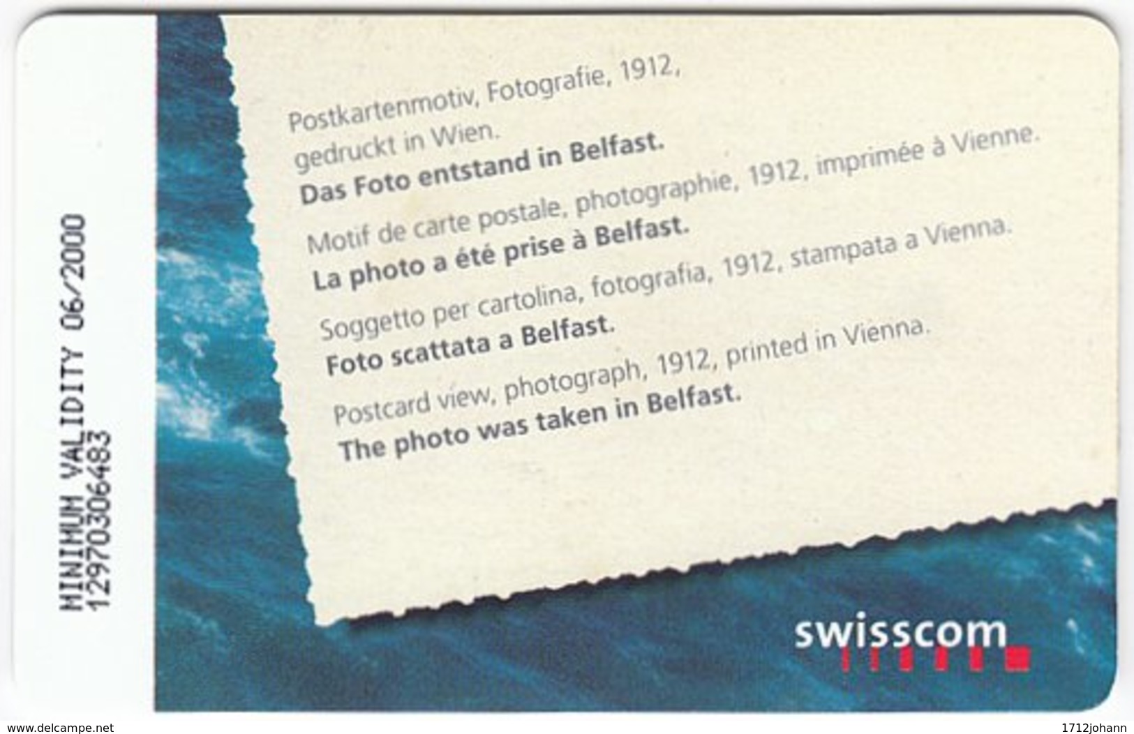 SWITZERLAND D-514 Chip Private - Painting, Traffic, Ship, Titanic - Used - Svizzera