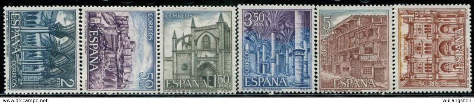 TT0186 Spain 1970 Tourism Scenery Architecture 6V Engraved Edition - Unused Stamps