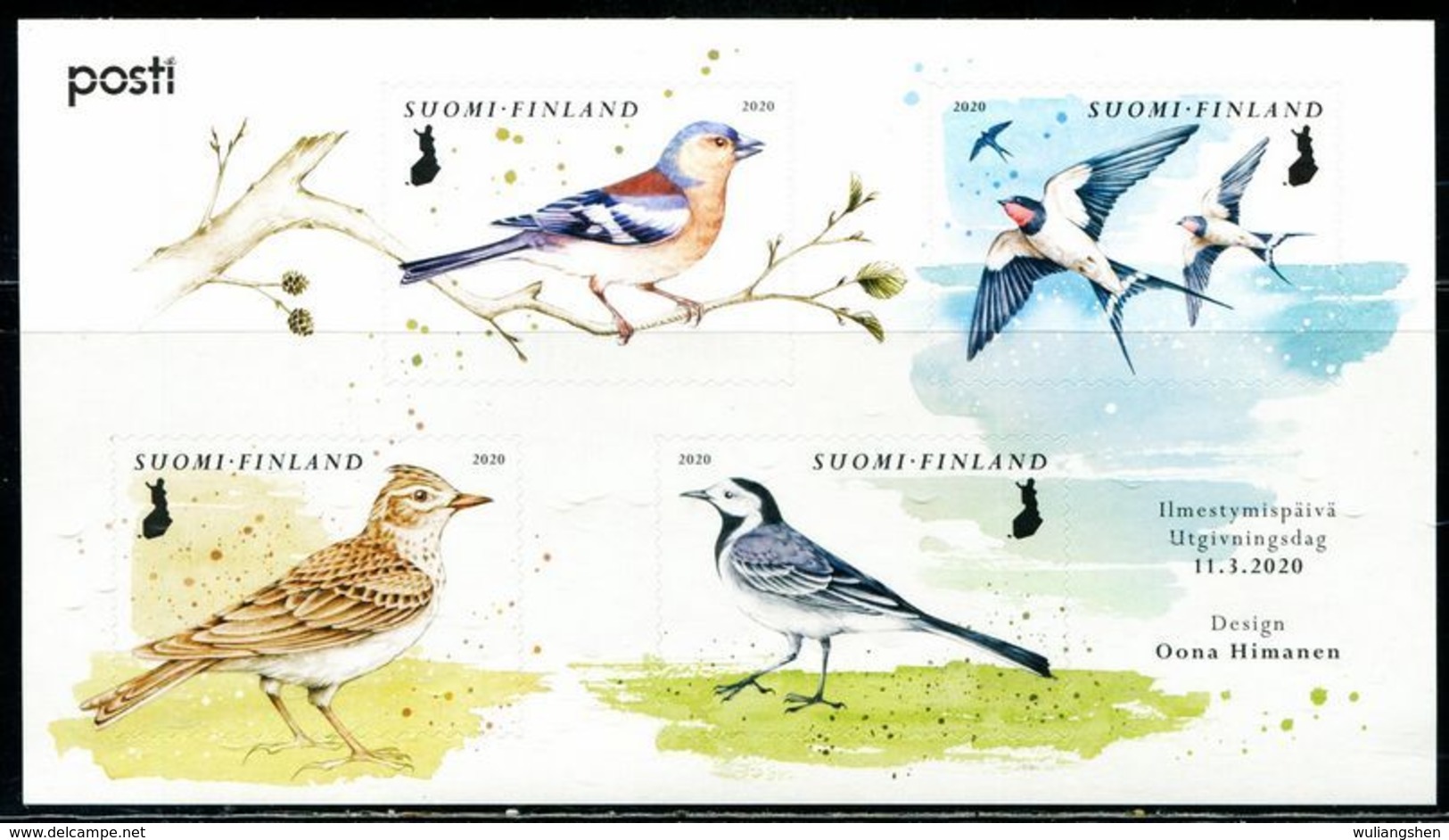 XB0984 Finland 2020 Various Forest Birds S/S - Ongebruikt