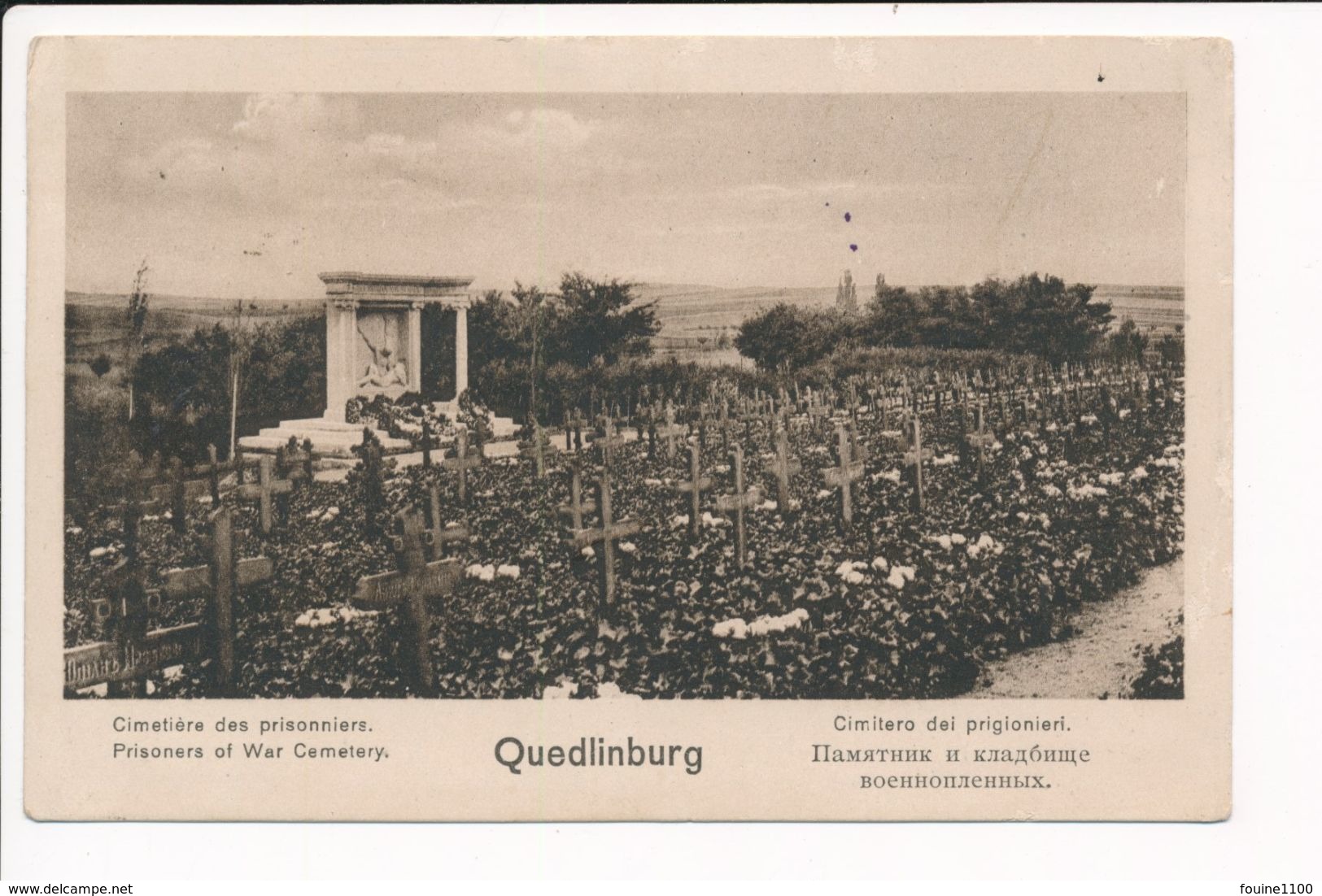 Carte De QUEDLINBURG Cimetière Des Prisonniers De Guerre Mannschaftsgefangenenlager  ( Cachet Militaire Au Dos ) - Quedlinburg