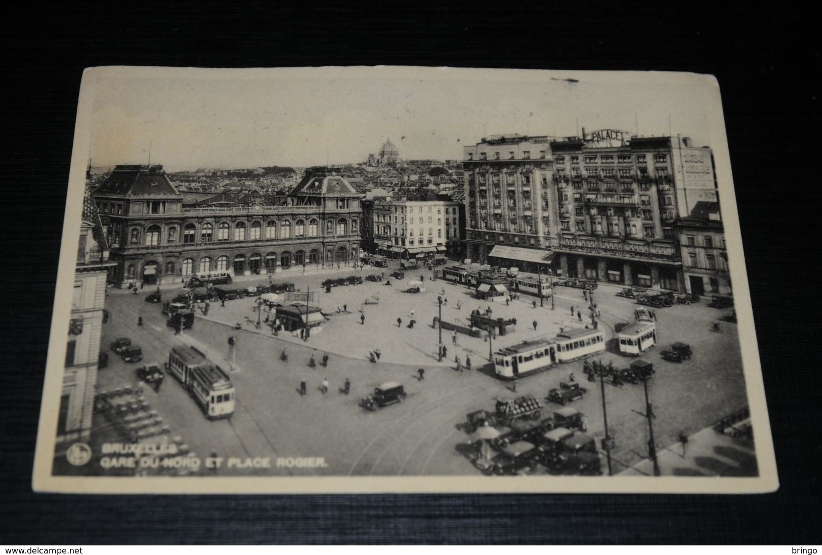 17119-             BRUSSEL - BRUXELLES - Gare Du Nord Et Place Rogier - 1936 / Bus / Auto / Car / Coche / Voiture - Tram - Transport (rail) - Stations