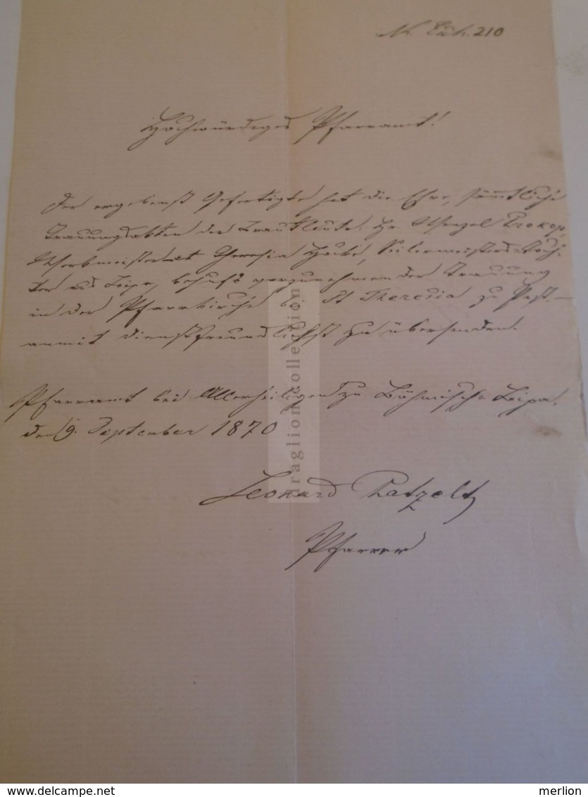 D172616 Old Document - Manuscript 1870 - Autres & Non Classés