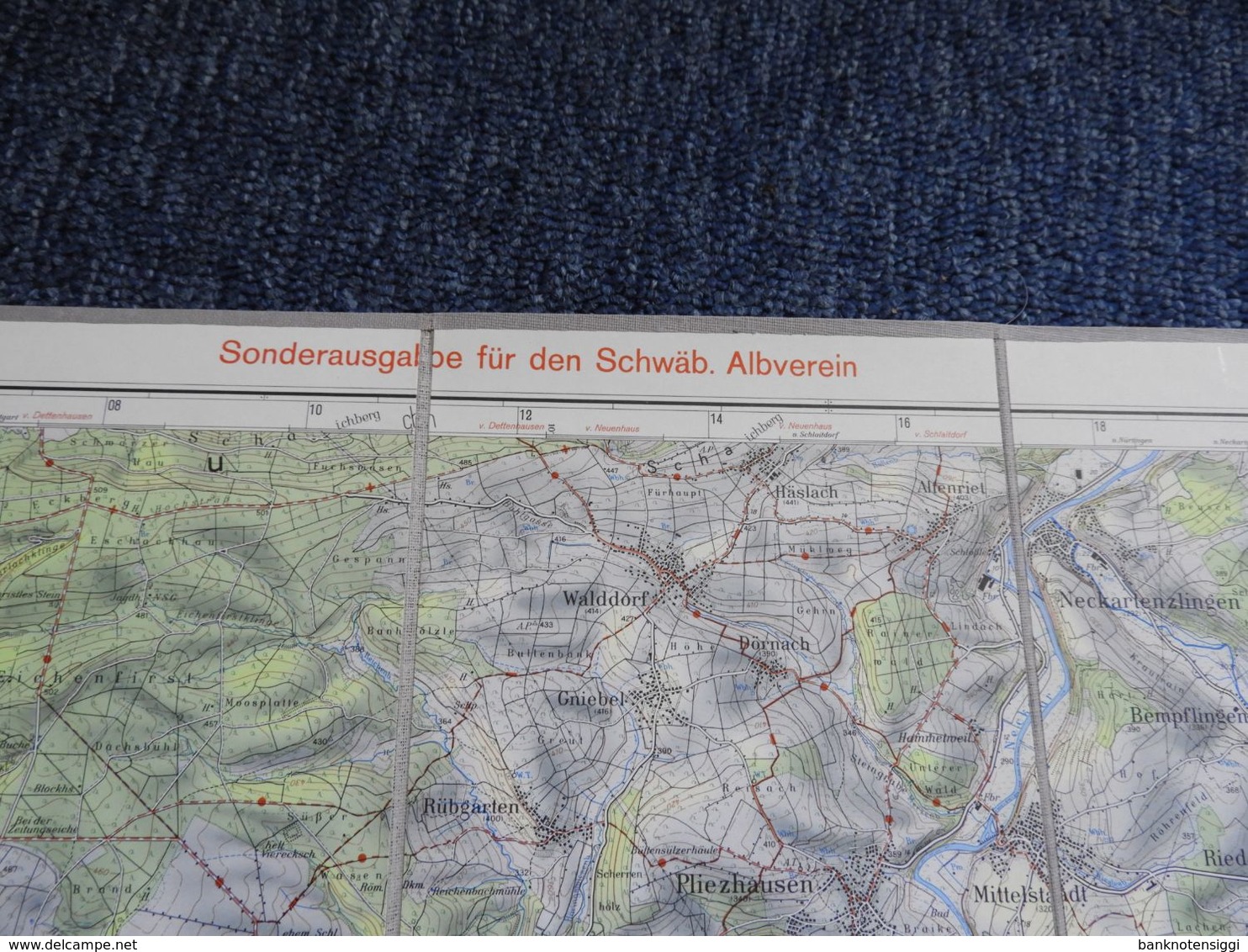 Wanderkarte 1:50.000 Blatt L7520"Reutlingen 1960 - Mappemondes