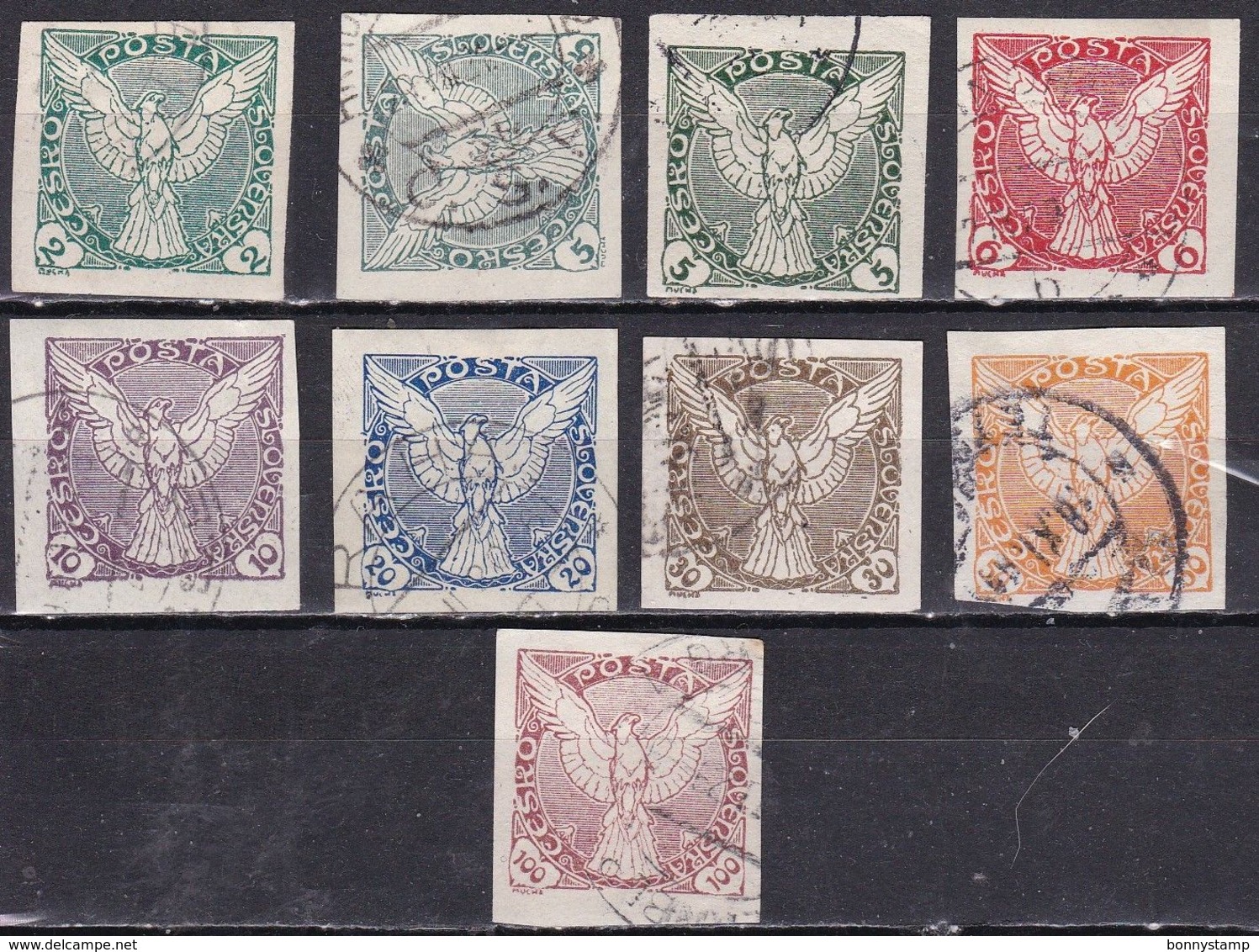 Cecoslovacchia, 1918/20 - Windhover - Nr.P1/P8-P2a Usato° - Newspaper Stamps