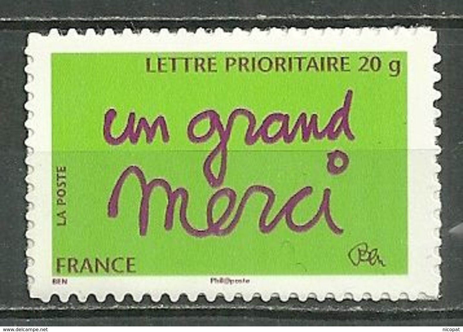 FRANCE MNH ** Adhésif Autocollant  52B Timbre De Message "un Grand Merci" - Otros & Sin Clasificación