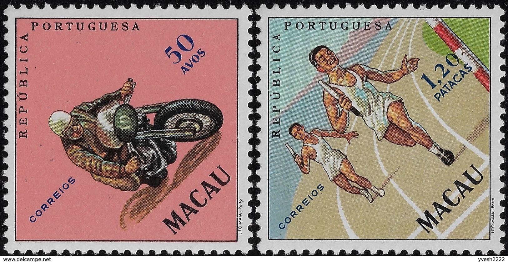 Macao 1962 Y&T 392/7 Michel 422/7. Hockey, Lutte, Tennis De Table, Moto, Athlétisme, Tennis. MNH, Parfaits - Tennis Tavolo