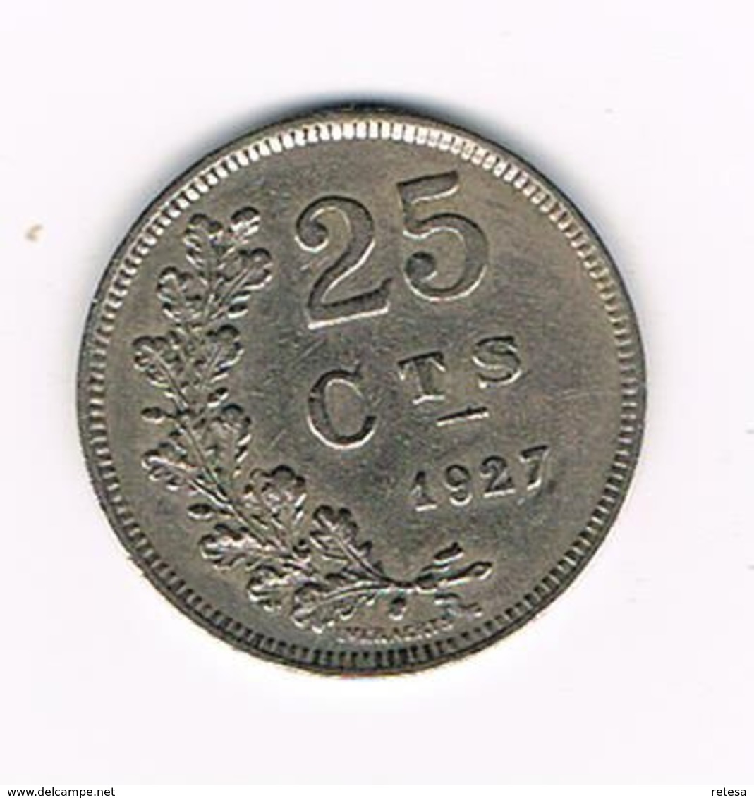 )  LUXEMBOURG 25 CENTIMES 1927 - Luxemburg