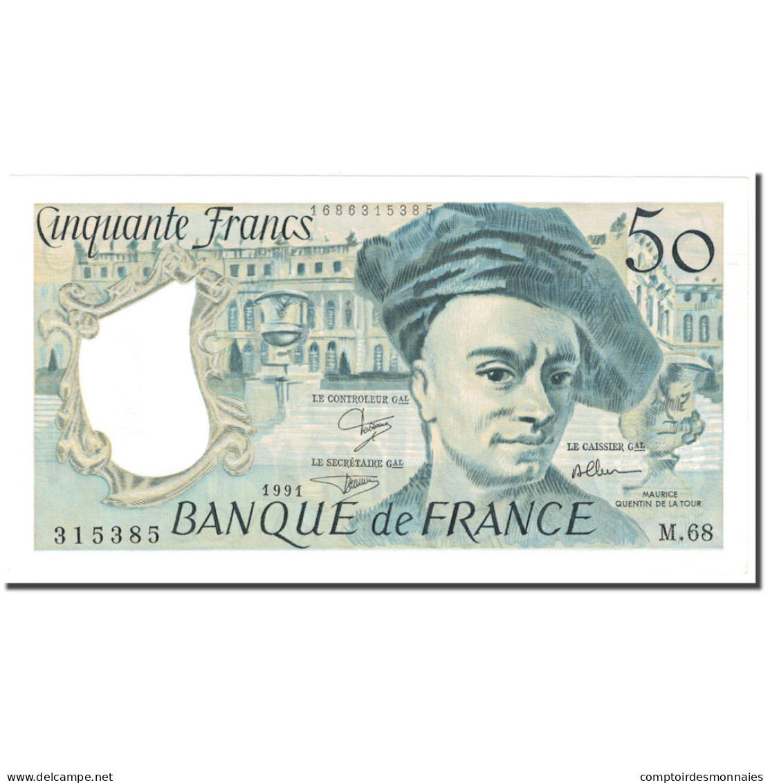 France, 50 Francs, Quentin De La Tour, 1991, Undated (1991), NEUF - 50 F 1976-1992 ''Quentin De La Tour''