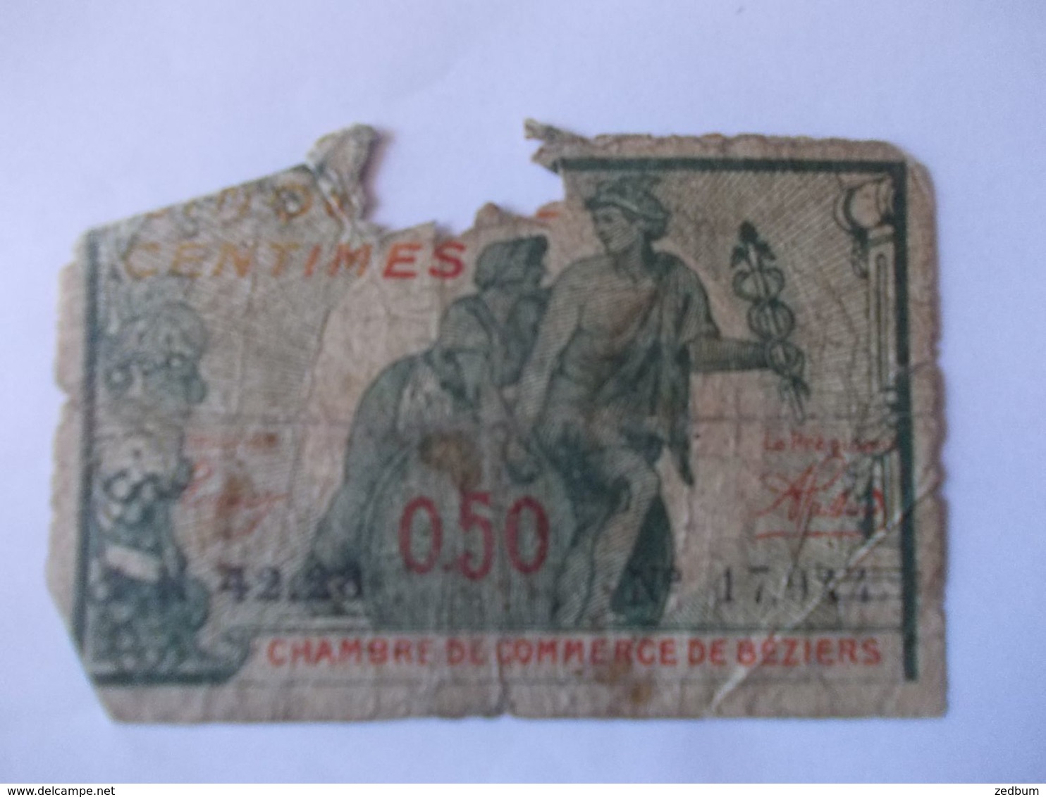 BILLET 50 Centimes Chambre Du Commerce 1921 - Cámara De Comercio
