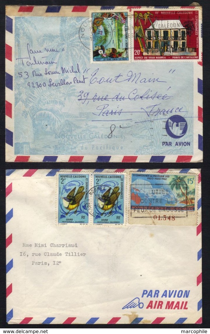 NOUVELLE CALEDONIE / 1970 & 1979 - 2 LETTRES AVION POUR LA FRANCE (ref 6109) - Lettres & Documents