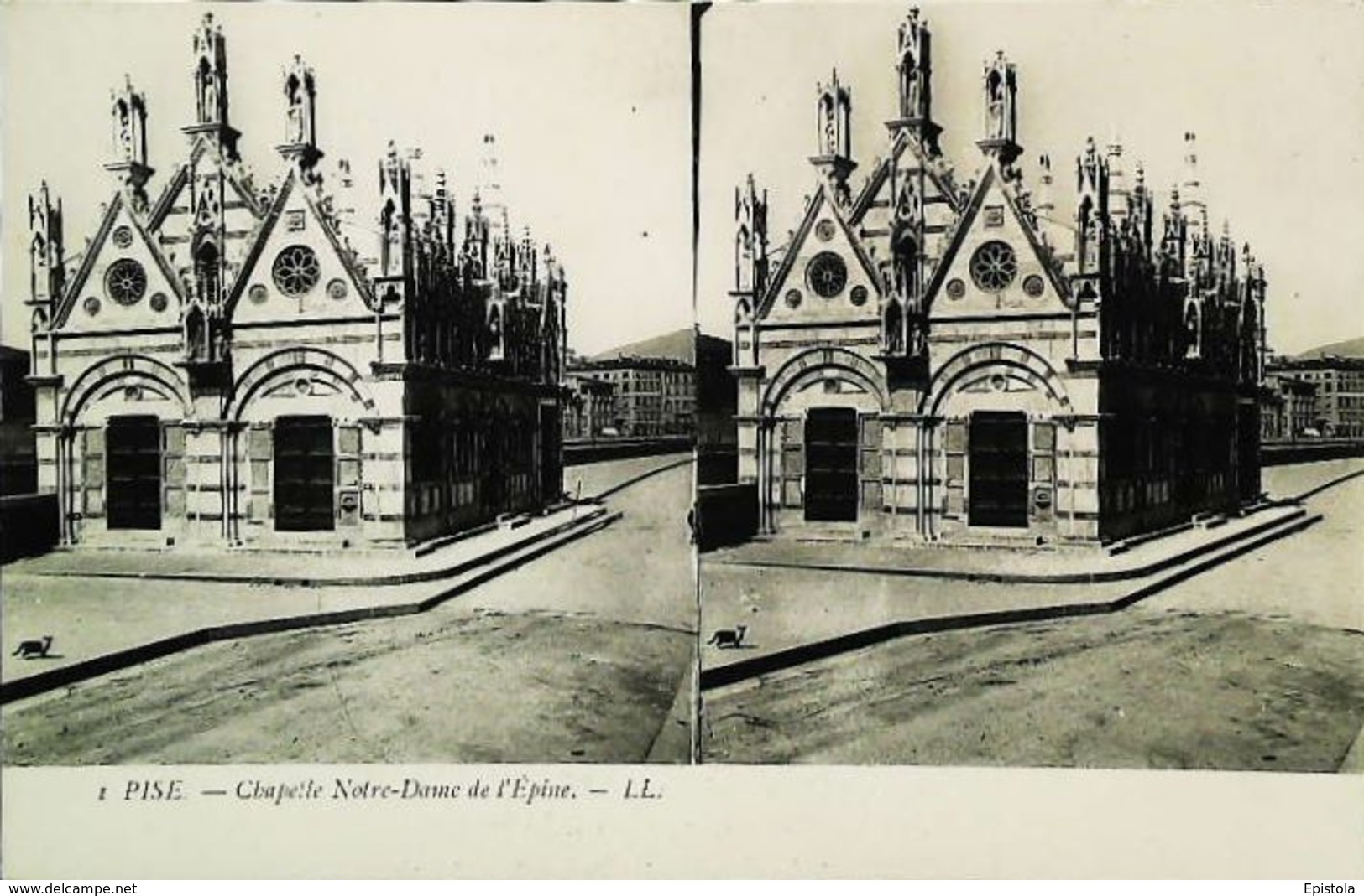Carte Stéréoscopique  Pise Chapelle Notre Dame De L'épine - Cartes Stéréoscopiques