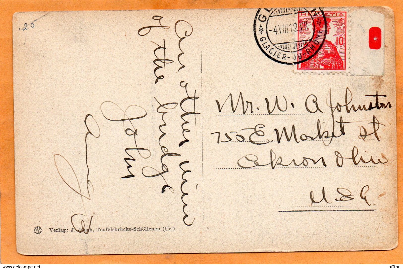 Gotthard Railroad Switzerland 1905 Postcard - Altri & Non Classificati