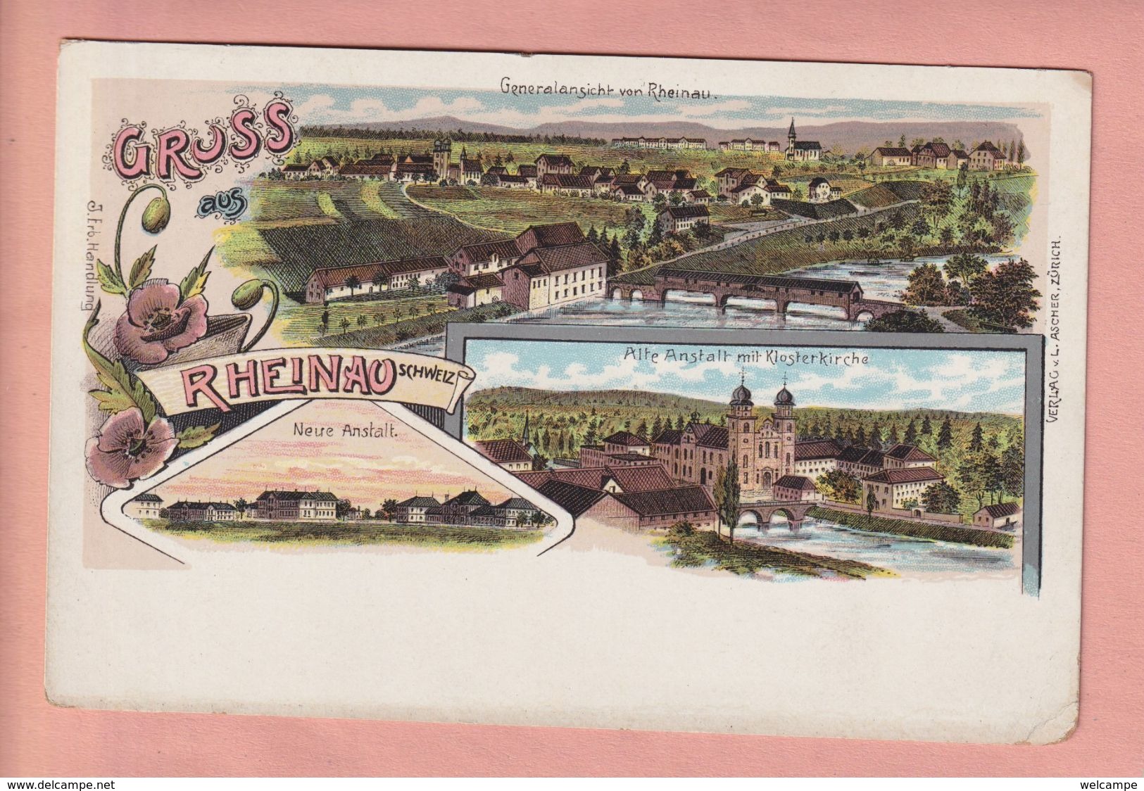 OLD POSTCARD -  SWITZERLAND -  LITHO - GRUSS AUS RHEINAU - Other & Unclassified