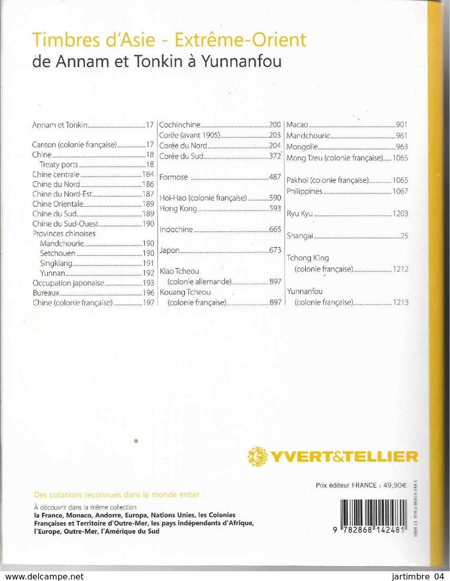 2015 Catalogue YVERT Et TELLIER Asie Extême-Orient, Chine, Japon,  Port 13.75 - Other & Unclassified