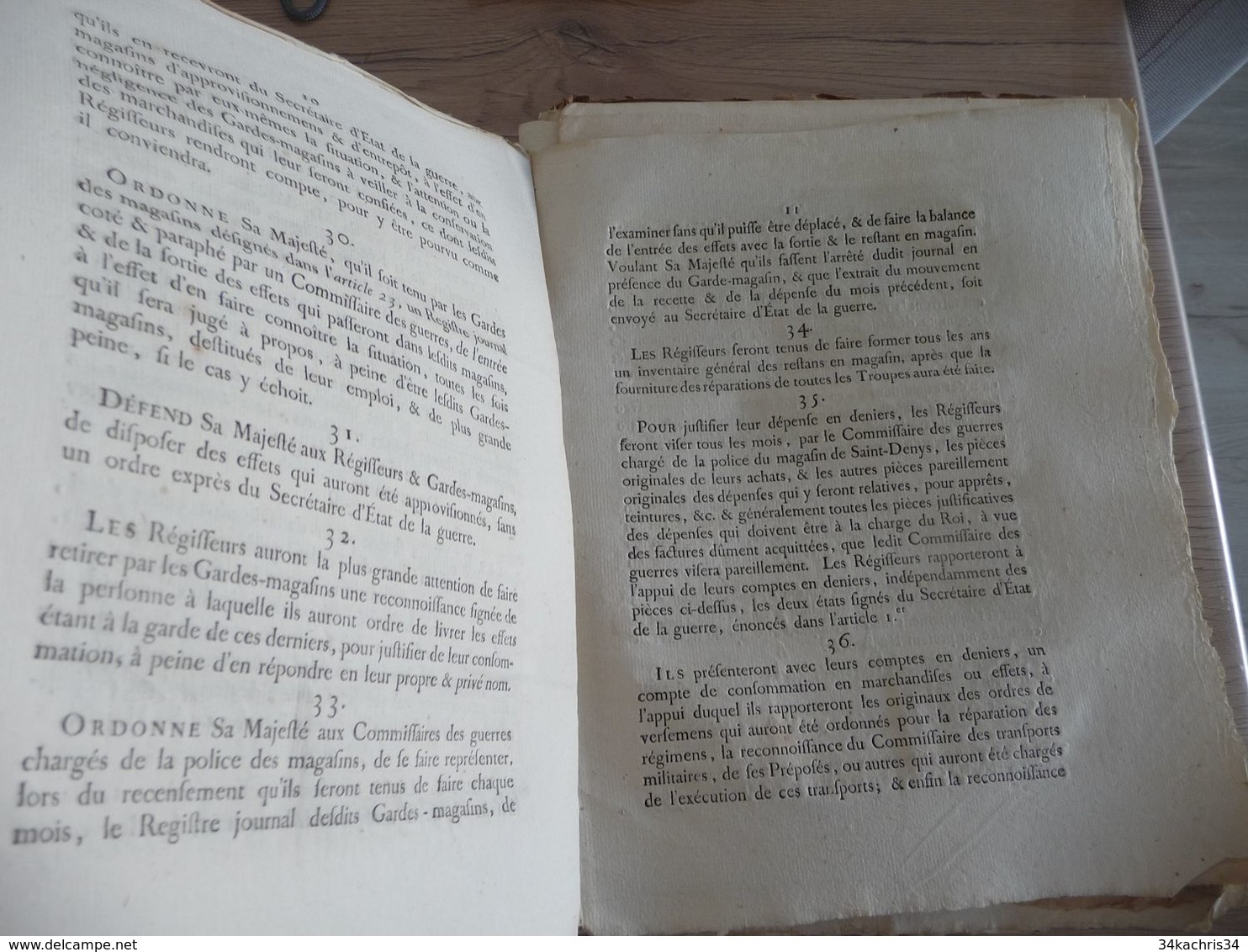 Règlement Concernant La Régie De L'Habillement Et équipement Des Troupes 19/12/1784 - Décrets & Lois