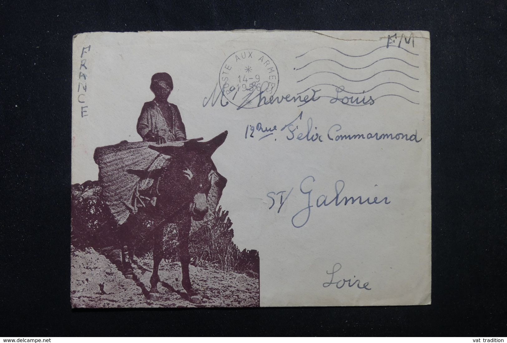 FRANCE / ALGÉRIE - Enveloppe Illustré En FM Pour La France En 1956 -  L 64415 - Guerre D'Algérie