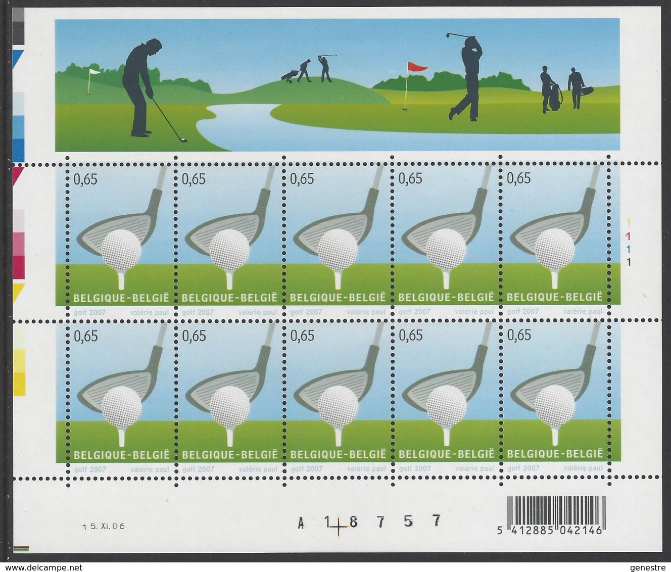 Belgique COB F3602 ** (MNH) - Planche 1 - 2001-2010