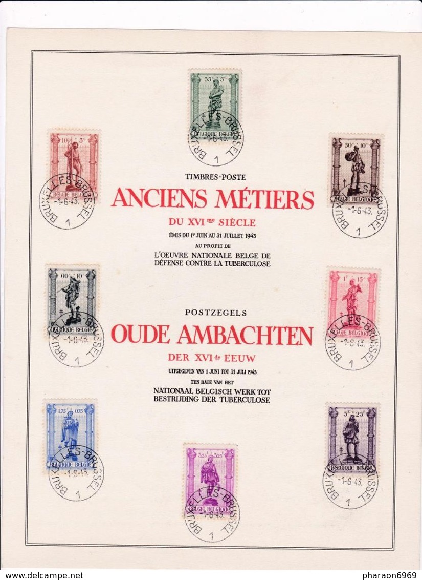 Feuillet 615 à 622 Métiers Anciens Oude Ambachten - Covers & Documents