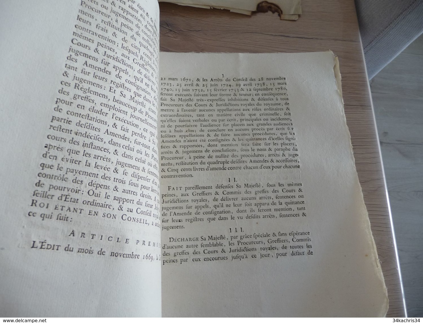 Arrêt Du Conseil Du Roi 21/08/1782 Amendes Et Consignation - Decrees & Laws