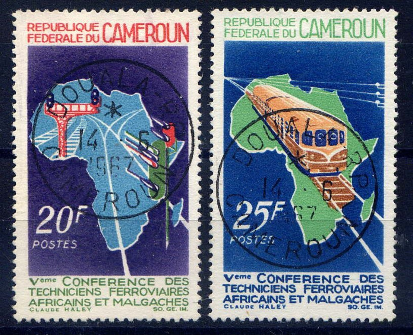 CAMEROUN - 434/435° - CONFÉRENCE DES TECHNICIENS FERROVIAIRES - Camerún (1960-...)