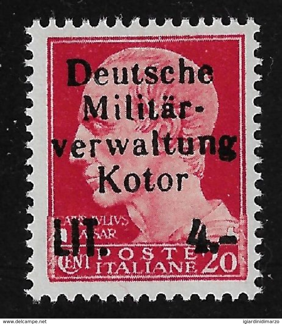 CATTARO - OCCUPAZ.TEDESCA - 1944 Valore Nuovo Stl Da L.4 Su 20 C. Con Soprastampa NOT GUARANTEE - In Ottime Condizioni. - Deutsche Bes.: Cattaro