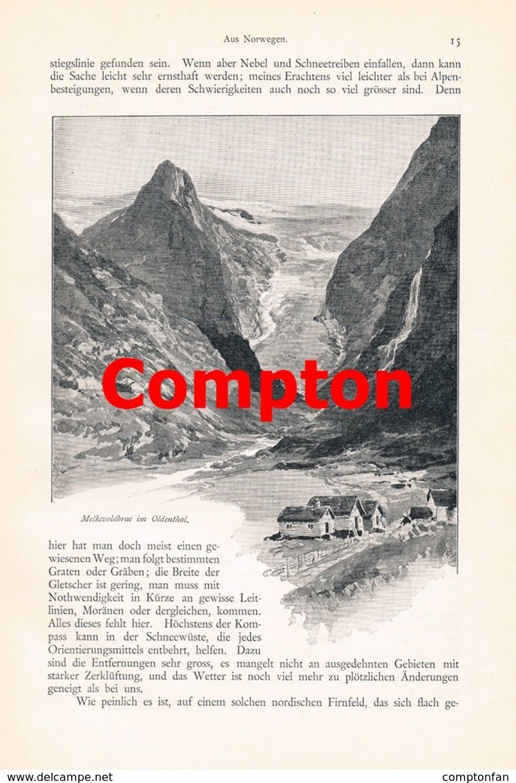 a102 593 - Richter Compton Norwegen Loensee Lofoten Artikel von 1896 !!